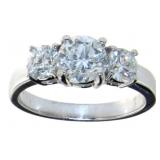 14kt Gold 1.77 ct GIA Round 3 Stone Diamond Ring