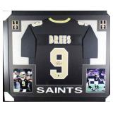 Autographed Drew Brees Custom Framed Jersey