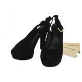Louis Vuitton Tonka Black Suede Slingback Sandals