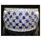 Brilliant Sapphire & White Topaz Cocktail Ring