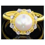 Antique Style Pearl Dinner Ring
