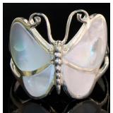 Beautiful Mother of Pearl Butterfly Ring