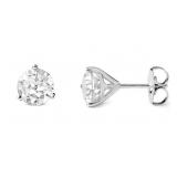 Round Brilliant 3.00 ct White Sapphire Earrings