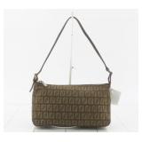 Fendi Brown Zucchino Canvas Pochette Bag