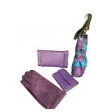 Purple Umbrella, Wallet, Address Book & Umbrella
