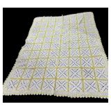 Handmade Yellow & White Afghan/Spread