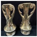 Pair "Chic" Pottery Vases Zanesville, Ohio