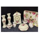 Beautiful Porcelain Clock & Matching Pieces