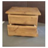 Two  drawer wooden box.