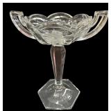 Etched Crystal Pedestal Bowl