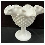 Fenton Milk-glass Hobnail Candy Dish