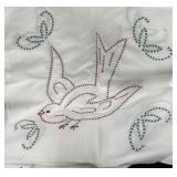 (12) 18 " Cross stitched Bird  Quilt Squares