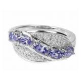 Elegant 1.50 ct Natural Tanzanite Wave Ring