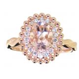 Oval 1.50 ct Morganite & Diamond Ring