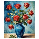 Red Roses Damier Vase I LTD EDT by Van Gogh LTD