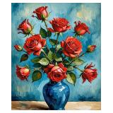 Red Roses Damier Vase II LTD EDT by Van Gogh LTD