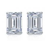 14kt Gold 2.30 ct Emerald Cut Lab Diamond Earrings