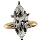 14k Gold 3.90 ct Marquise Cut Lab Diamond Ring