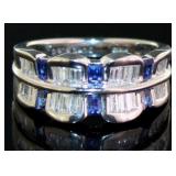 Platinum 1.20 ct Natural Sapphire & Diamond Ring