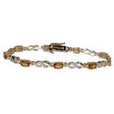 Elegant Natural Citrine Infinity Bracelet