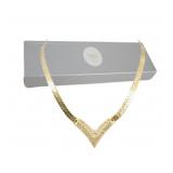 Christian Dior Rhinestone V Necklace