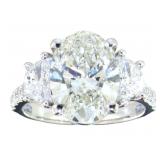 14kt Gold 5.74 ct Oval Cut VS Lab Diamond Ring