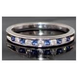 Brilliant Sapphire & Lab Diamond Band