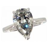 14k Gold 5.12 ct Pear Cut VS Lab Diamond Ring