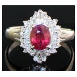 Platinum 1.34 ct GIA Ruby & Diamond Ring