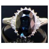 Platinum 3.84 ct Natural Sapphire & Diamond Ring