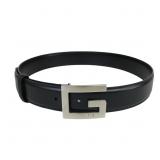 GUCCI GG Black Leather Logo Belt