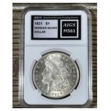 MS63 - 1921 Morgan Silver Dollar AIGS