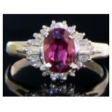 Platinum 1.68 ct GIA Ruby & Diamond Ring
