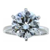 14kt Gold Round 5.14 ct Ideal Cut Lab Diamond Ring