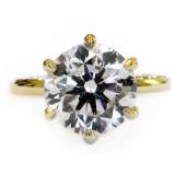 14kt Gold Round 5.62 ct Ideal Cut Diamond Ring