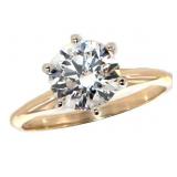 14k Gold 1.87 ct Round Lab Diamond Ring