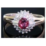 Platinum .99 ct Natural Ruby & VS Diamond Ring