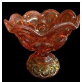 LE SMITH Moon & Stars Amberina Compote