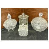 4 Crystal Candy Bowls ALL GOOD