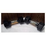 Two VINYL  DUMBBELL 15LB