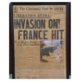 Cincinnati Post June 6, 1944 News Paper Framed