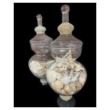 Seashell Filled 24 " Crystal Containers