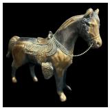Metal Copper Look Horse Bank