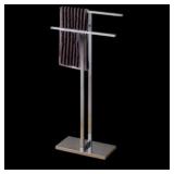 Chrome & Oak Towel Stand