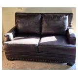 Leather button back Loveseat