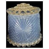 Mid Century Modern Blue & Crystal Light  Shade