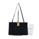 Salvatore Ferragamo Vara Suede Shoulder Bag