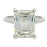 14k Gold 5.72 ct Emerald Cut VS Lab Diamond Ring