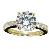 14k Gold 3.75 ct Round Lab Diamond Ring