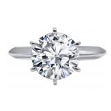 14k Gold 2.89 ct Round Lab Diamond Ring